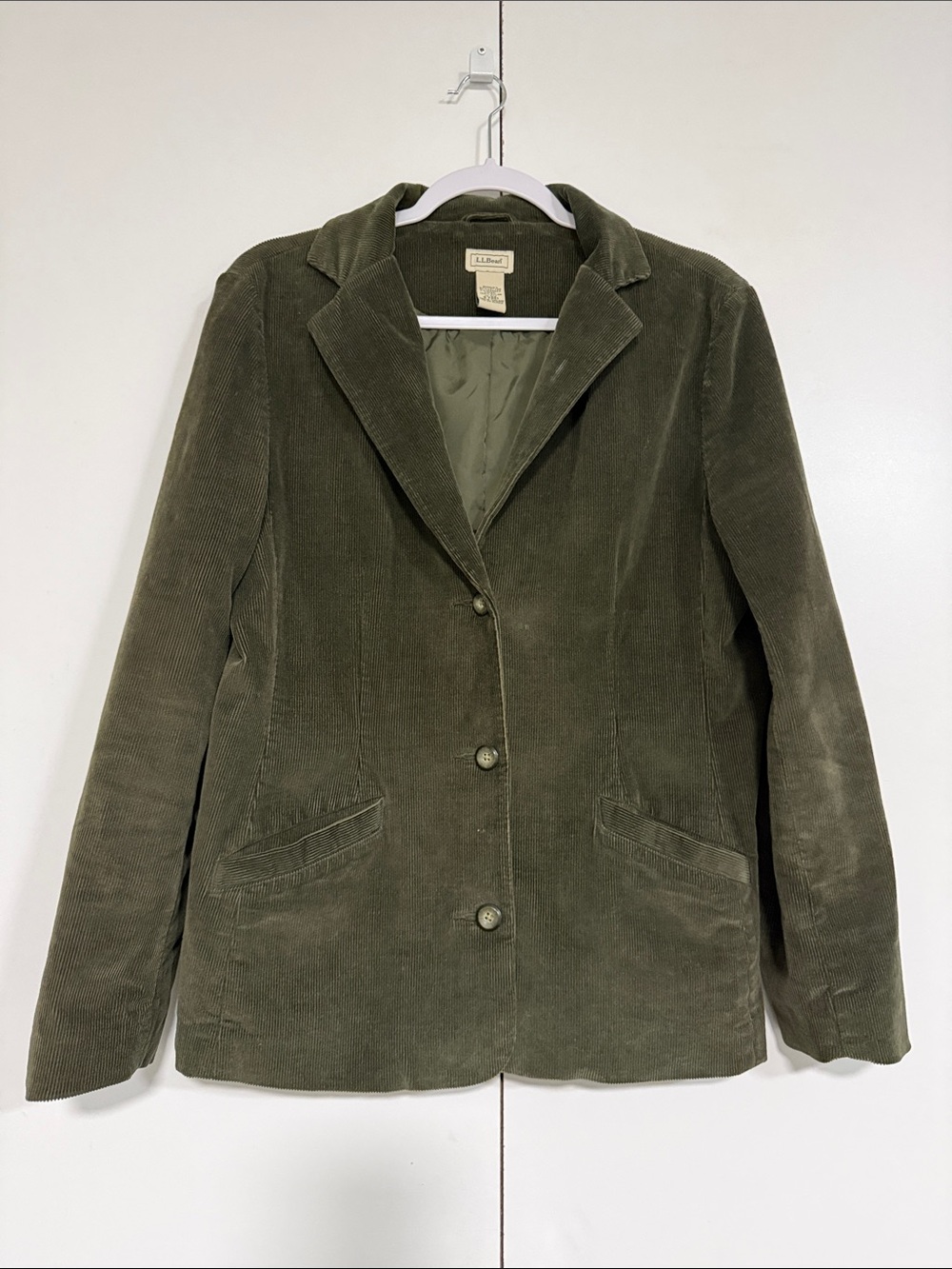 L.L. Bean Olive Green Corduroy Blazer